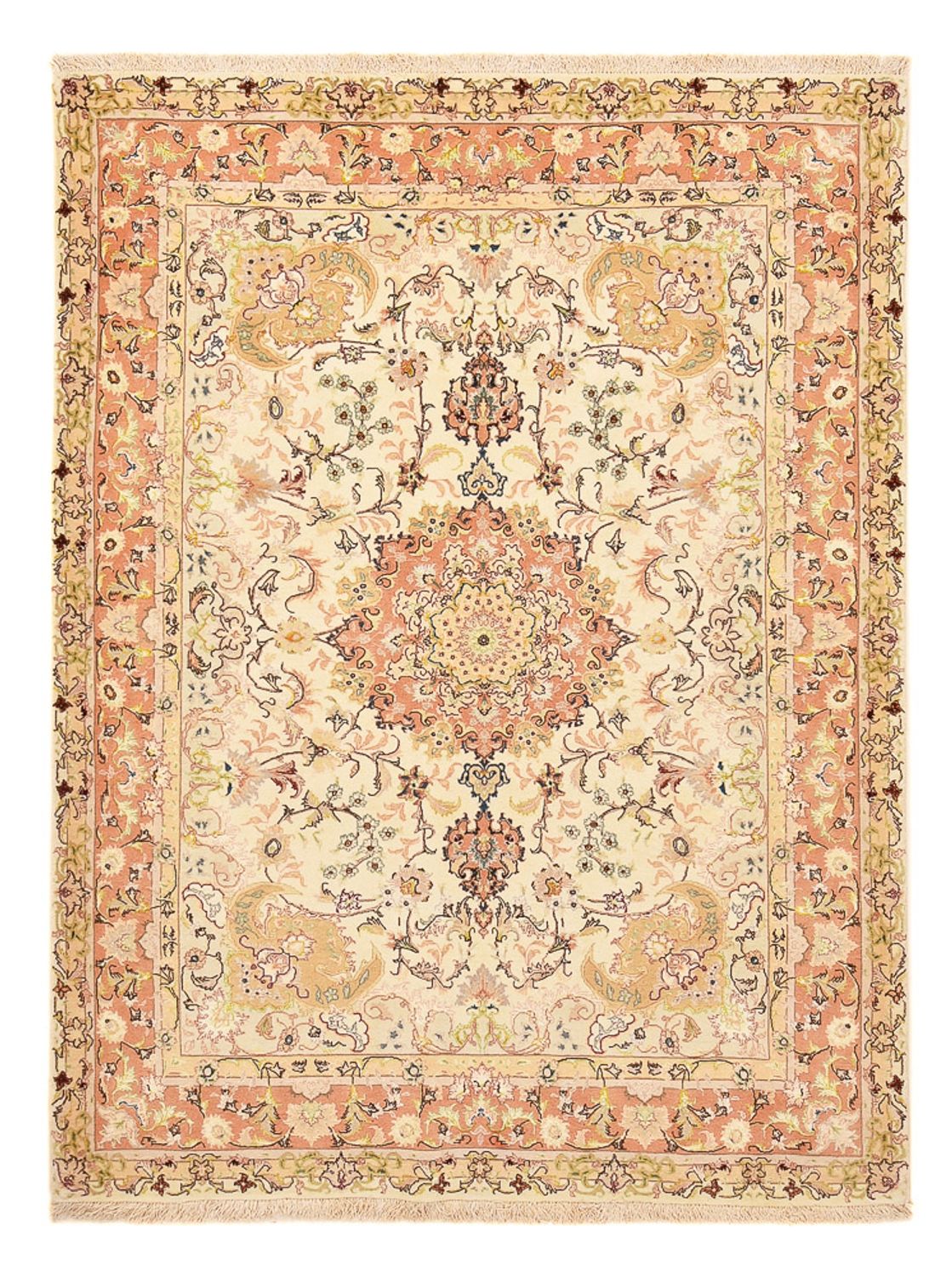 Persisk tæppe - Tabriz - Royal - 210 x 153 cm - lys beige