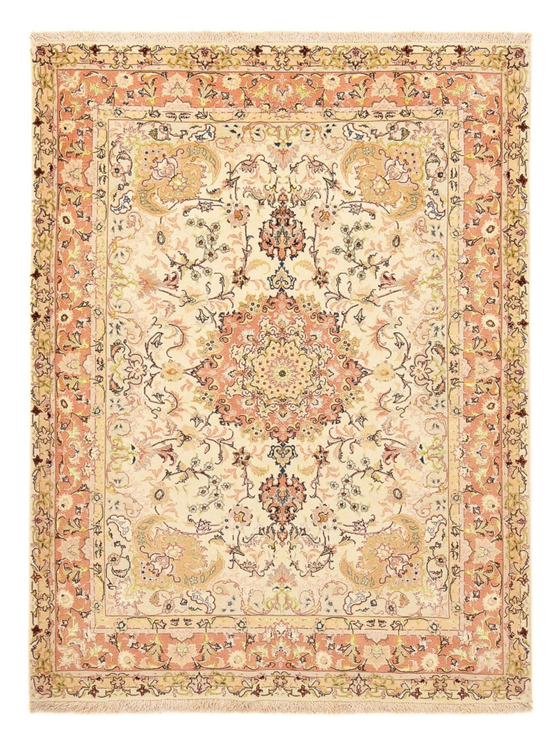 Persisk tæppe - Tabriz - Royal - 210 x 153 cm - lys beige