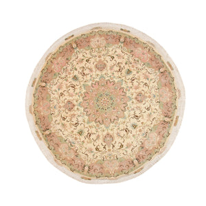 Persisk tæppe - Tabriz - Royal rundt  - 150 x 150 cm - beige