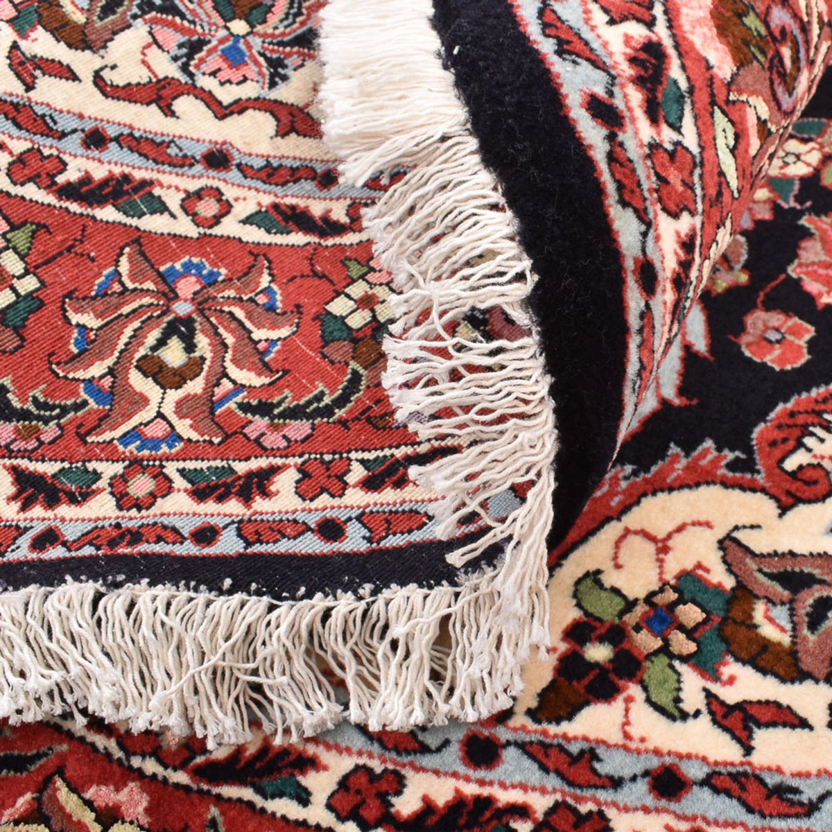 Persisk tæppe - Bijar rundt  - 155 x 155 cm - mørkerød