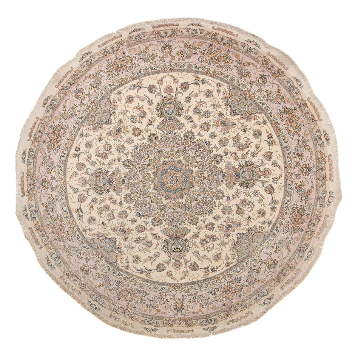 Persisk tæppe - Tabriz - Royal rundt  - 303 x 303 cm - beige
