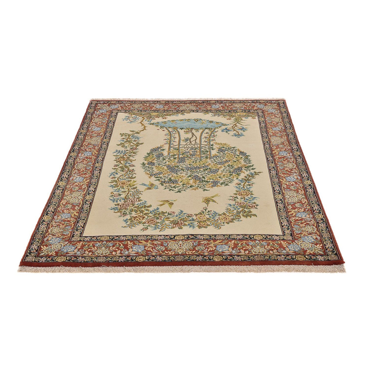 Persisk tæppe - Ghom - Royal - 201 x 129 cm - lys beige