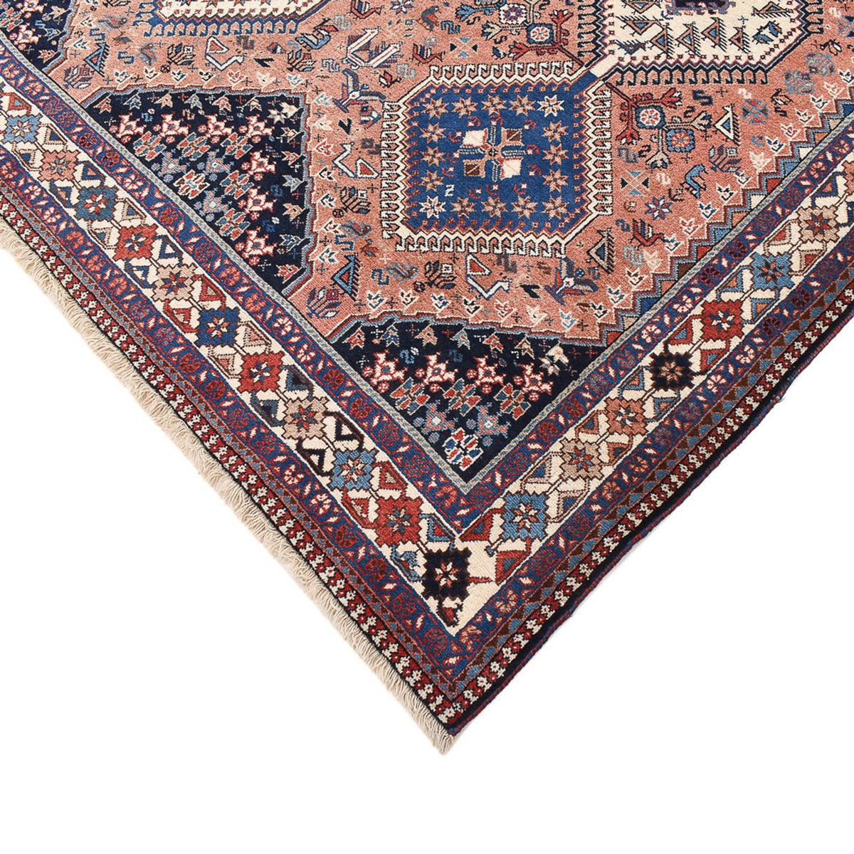 Persisk tæppe - Nomadisk firkantet  - 203 x 193 cm - lysrød