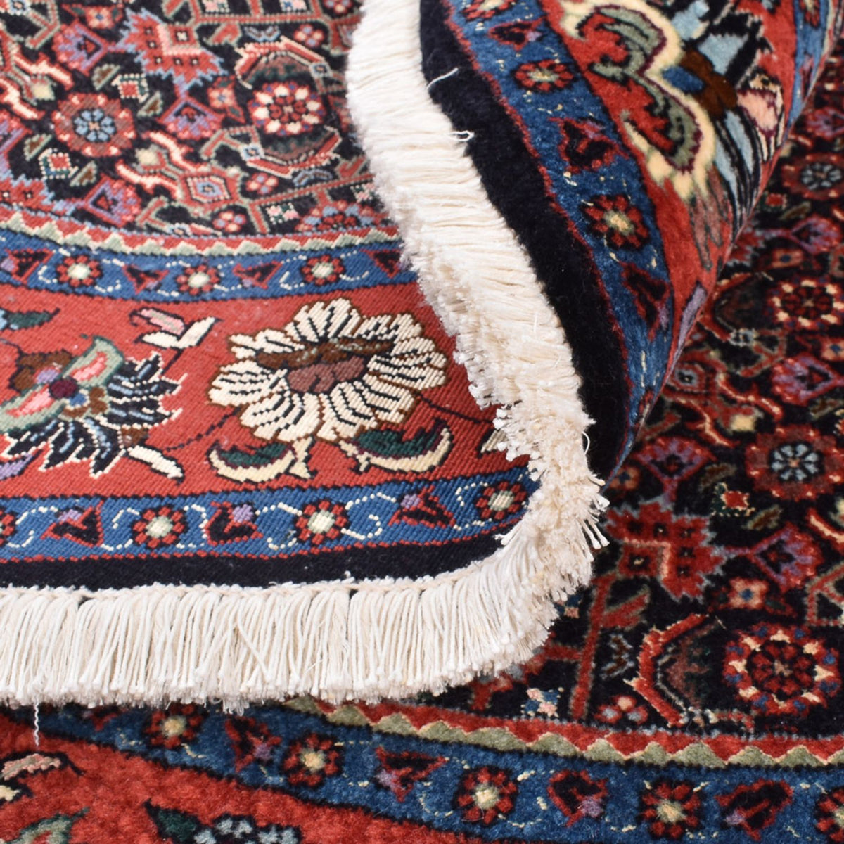 Persisk tæppe - Bijar rundt - 153 x 153 cm - lysrød