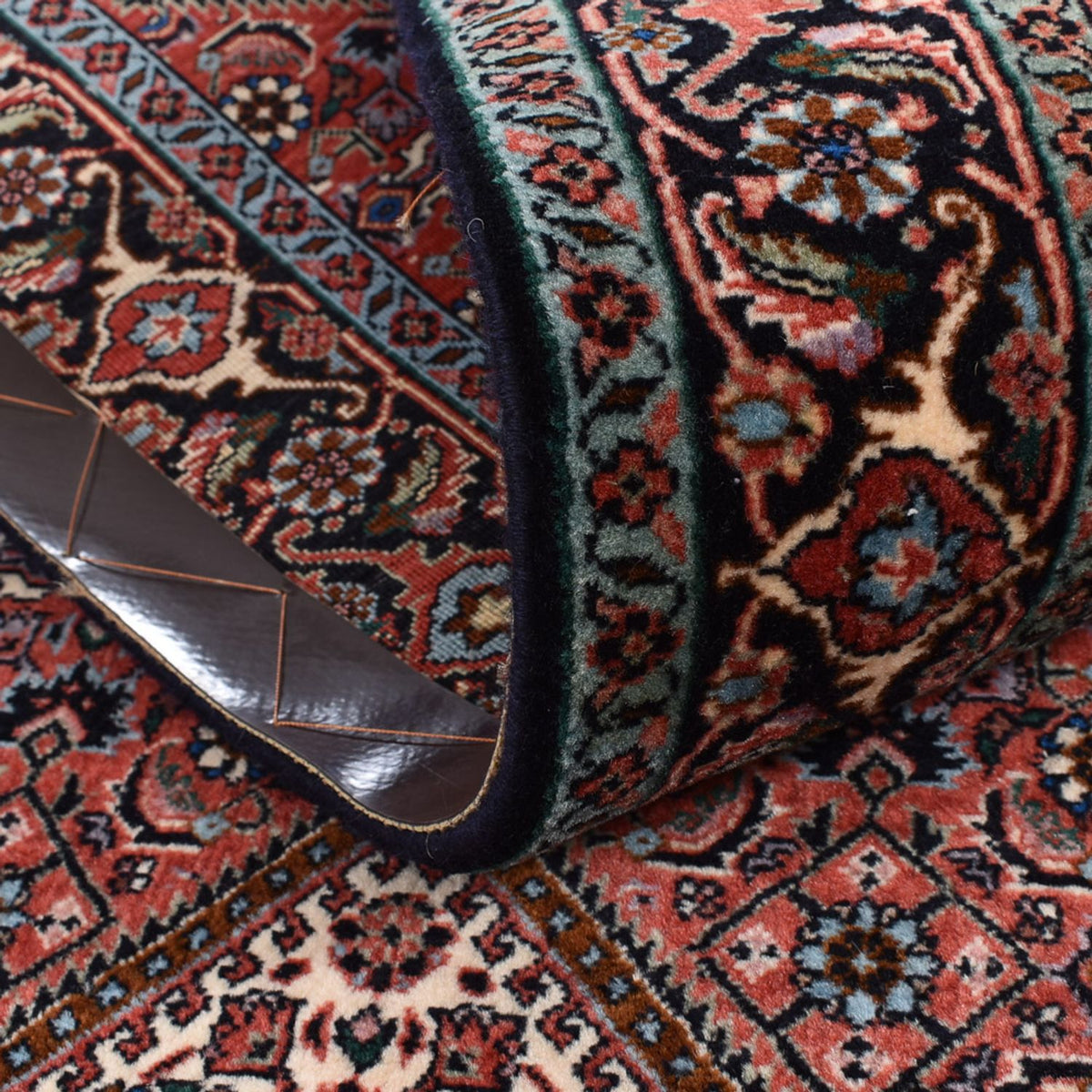 Løber Persisk tæppe - Bijar - 400 x 83 cm - lysrød