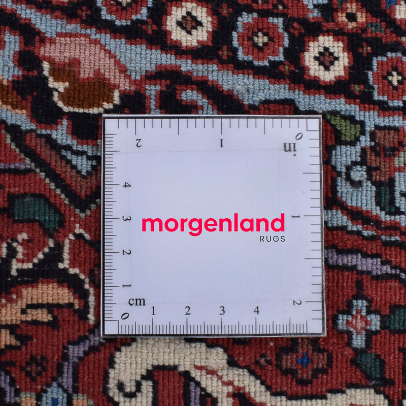 Persisk tæppe - Bijar rundt  - 300 x 300 cm - mørkerød