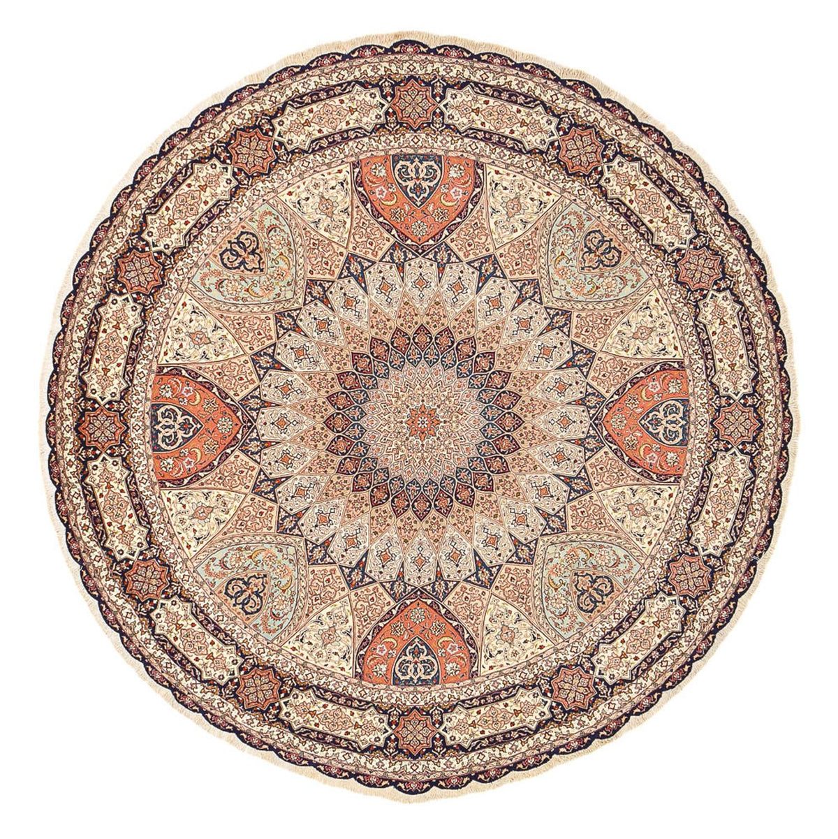 Persisk tæppe - Tabriz - Royal rundt  - 312 x 312 cm - beige