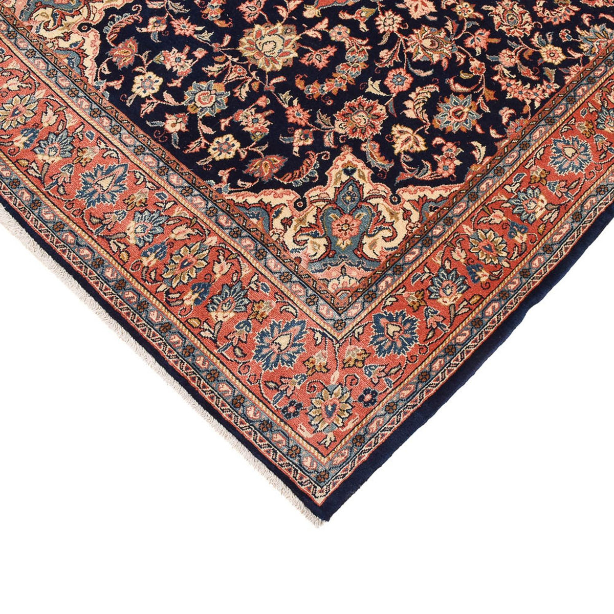 Persisk tæppe - Keshan - 234 x 143 cm - mørkeblå
