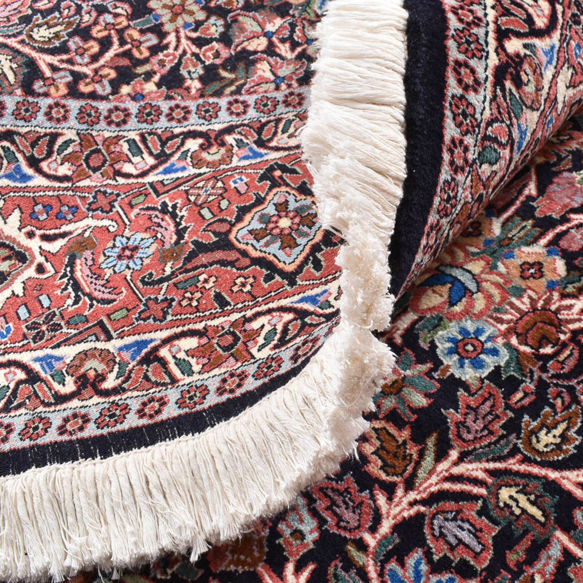 Persisk tæppe - Bijar - 240 x 240 cm - mørkerød