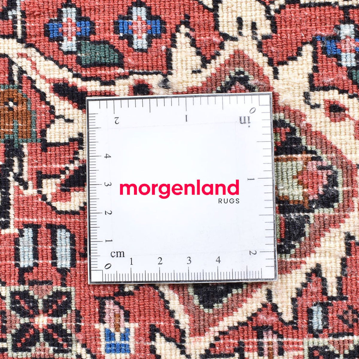 Persisk tæppe - Bijar - 240 x 240 cm - mørkerød