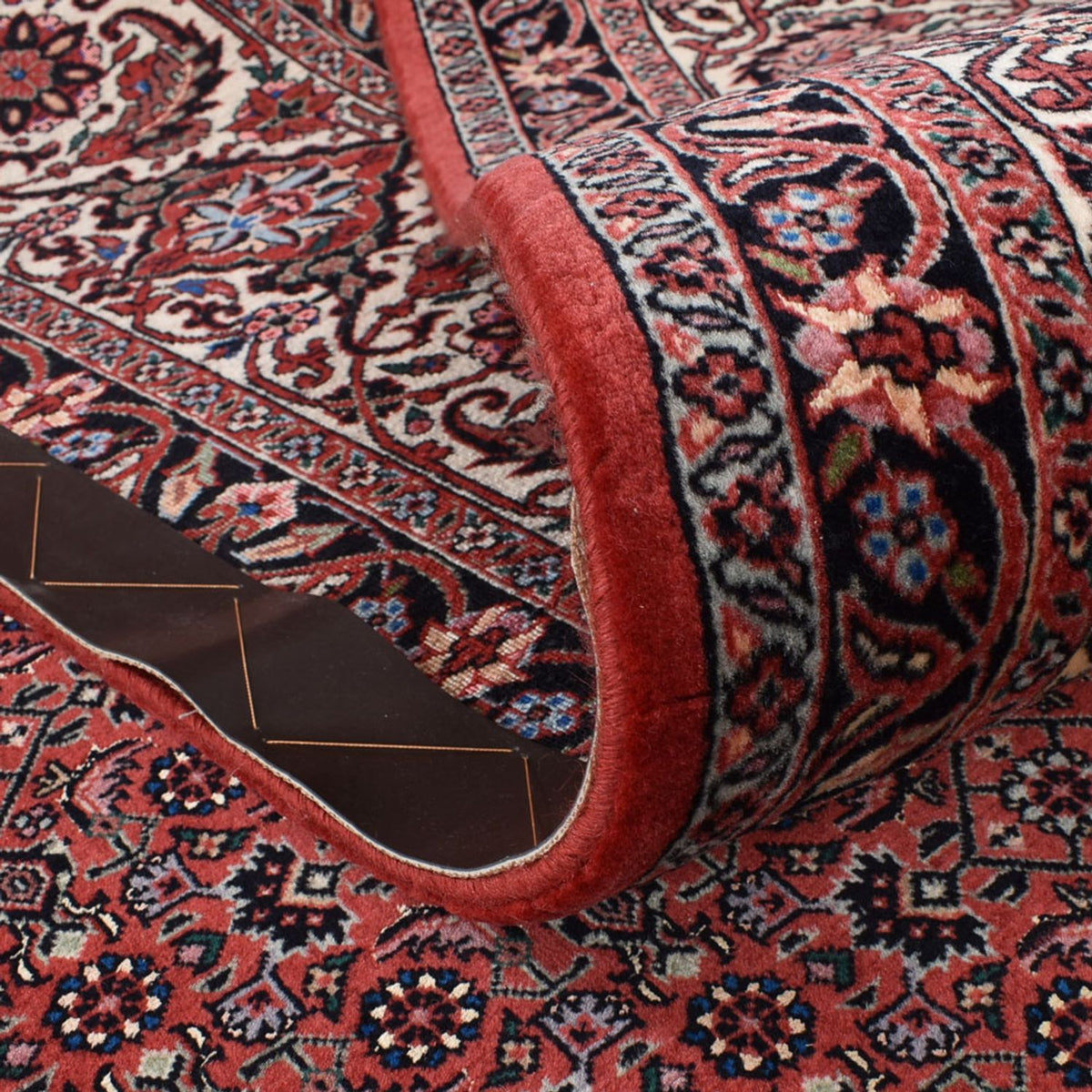 Persisk tæppe - Bijar - 392 x 300 cm - bordeaux rød