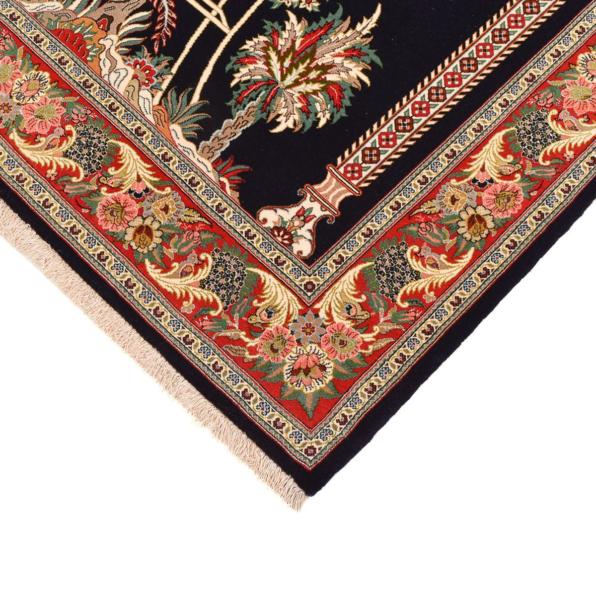 Persisk tæppe - Ghom - Royal - 218 x 135 cm - mørkeblå