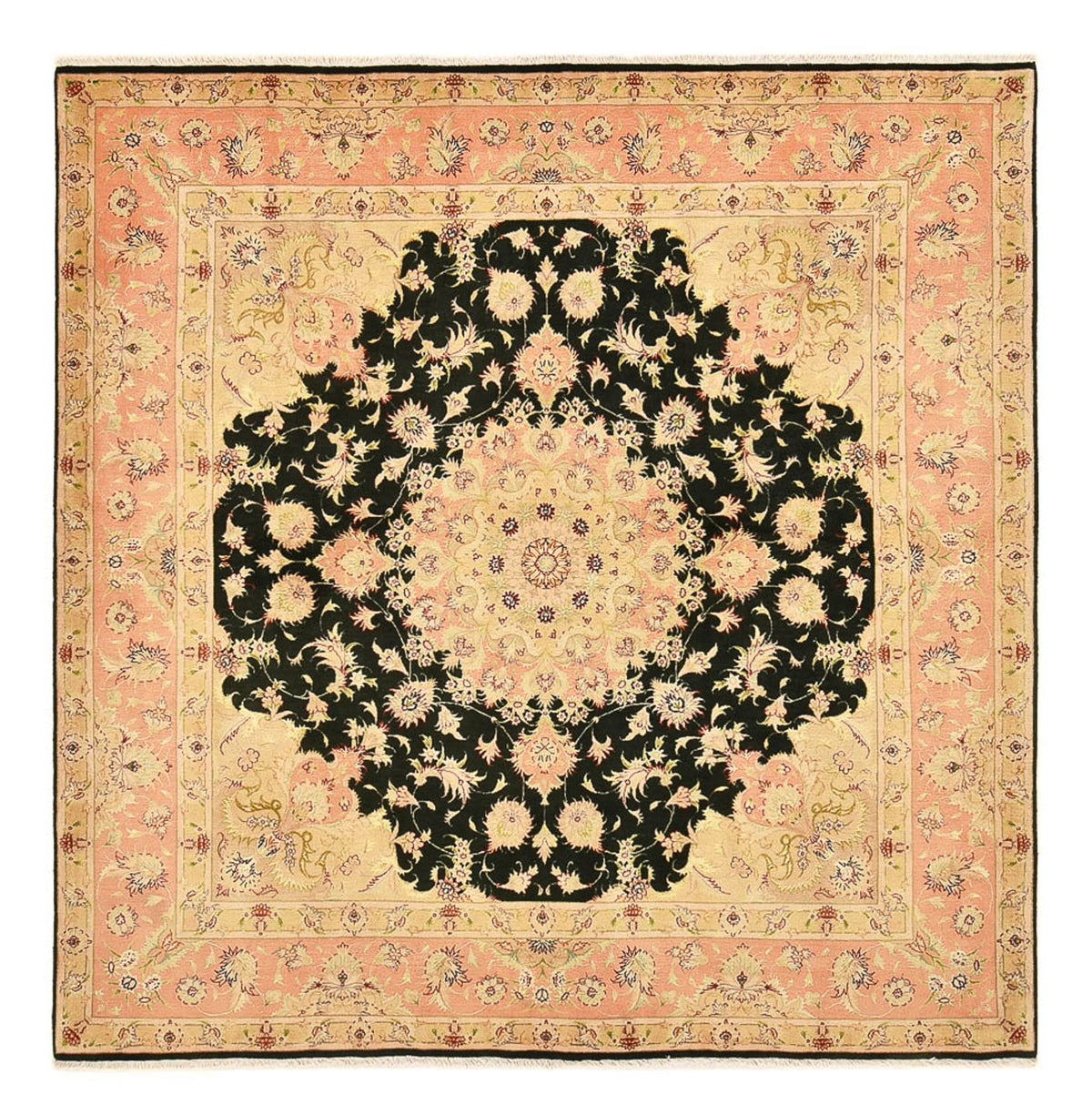 Persisk tæppe - Tabriz - Royal firkantet  - 202 x 196 cm - mørkeblå