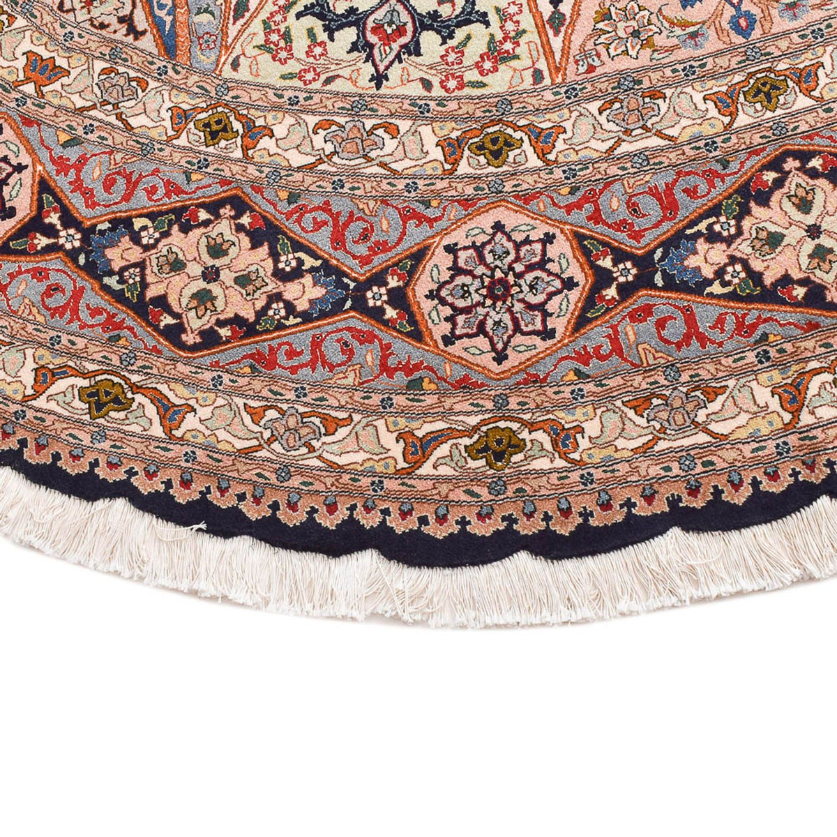 Persisk tæppe - Tabriz - Royal rundt  - 250 x 250 cm - lysrød