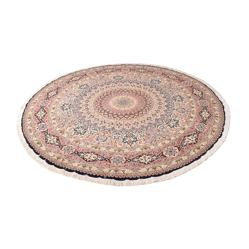 Persisk tæppe - Tabriz - Royal rundt  - 250 x 250 cm - lysrød