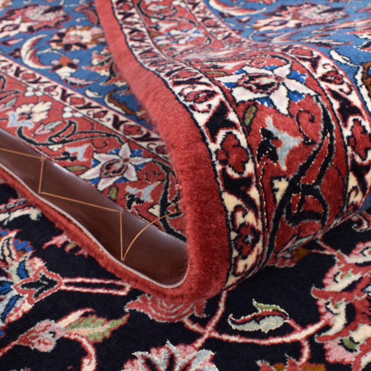 Persisk tæppe - Bijar - 402 x 307 cm - mørkeblå