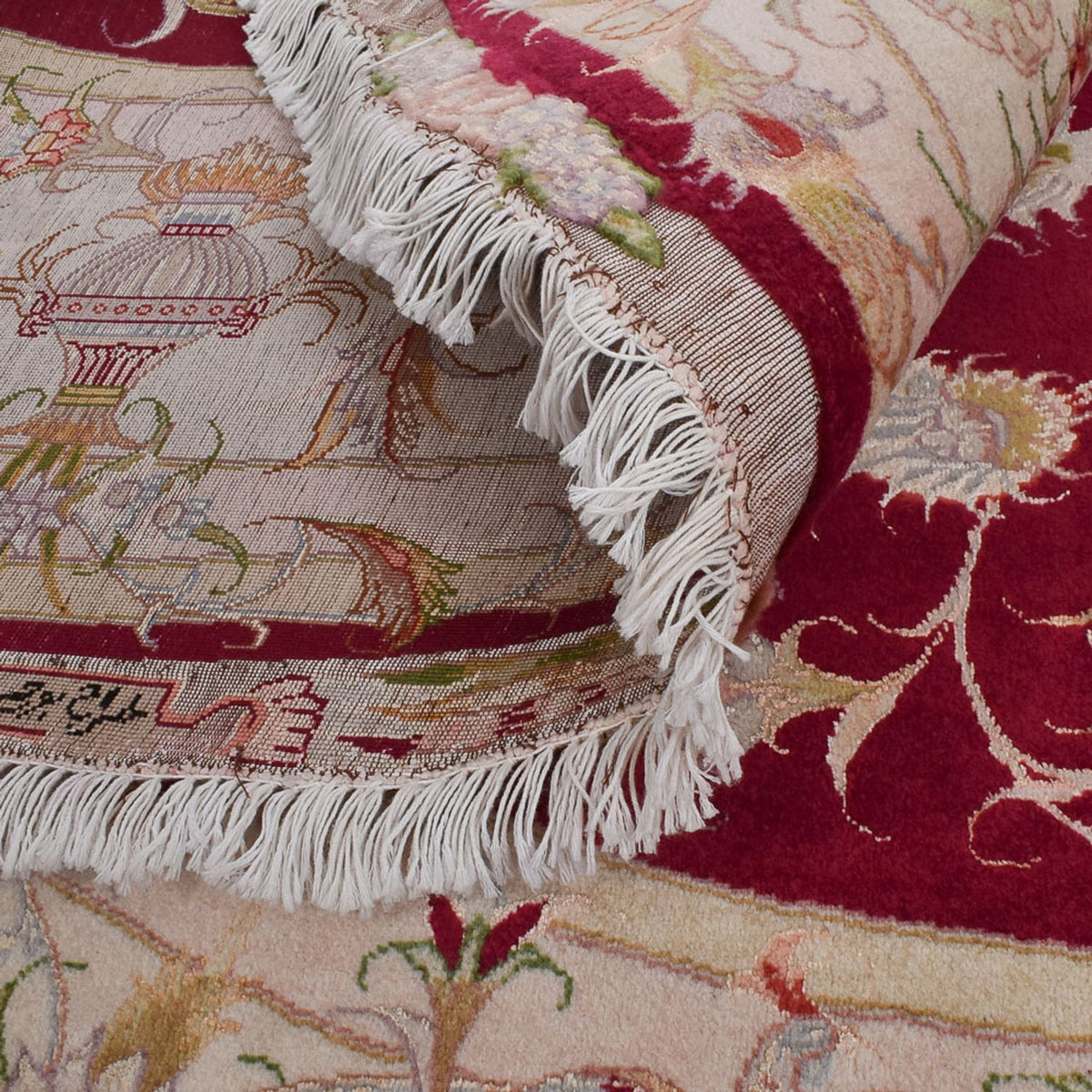 Persisk tæppe - Tabriz - Royal rundt  - 245 x 245 cm - rød