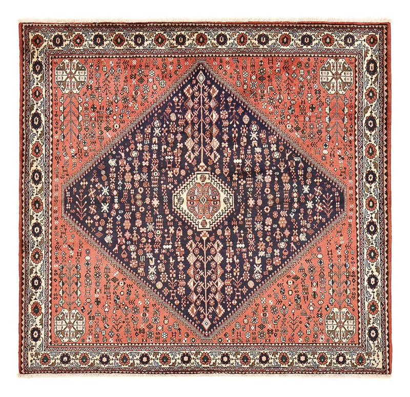 Persisk tæppe - Nomadisk firkantet  - 203 x 196 cm - lysrød
