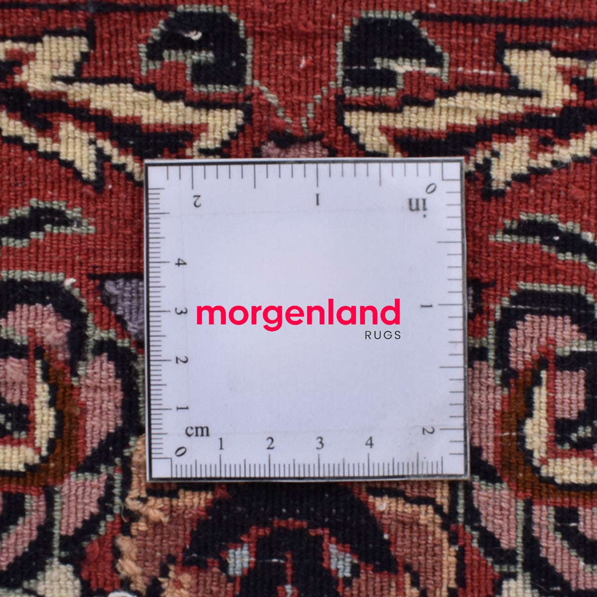 Persisk tæppe - Bijar rundt - 305 x 305 cm - lysrød