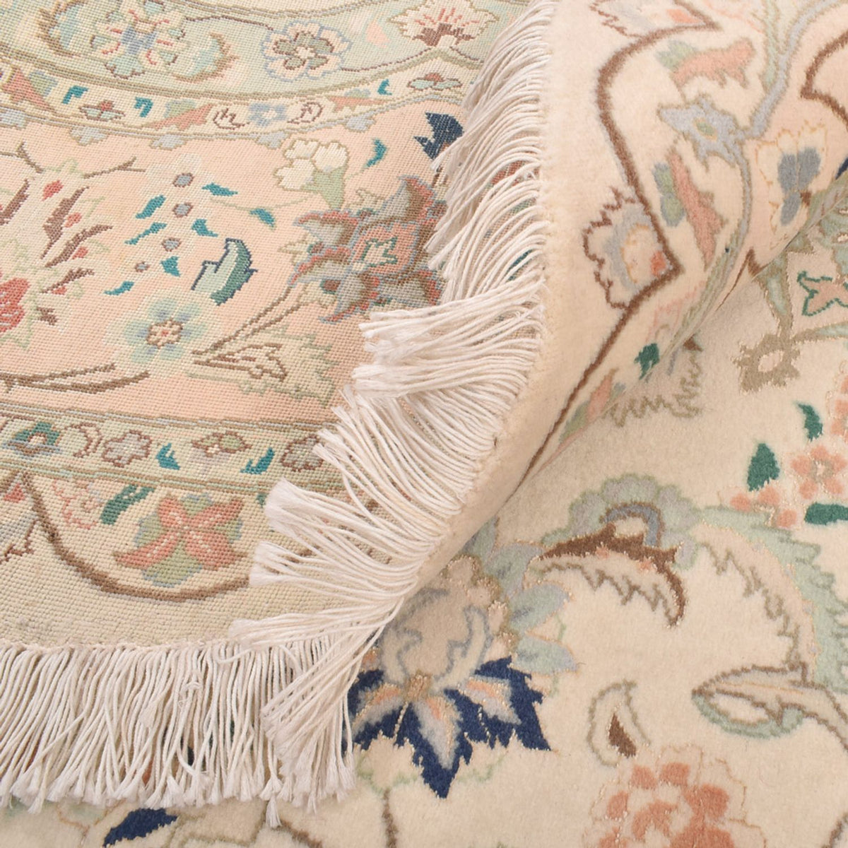 Persisk tæppe - Tabriz - Royal rundt  - 200 x 200 cm - sand