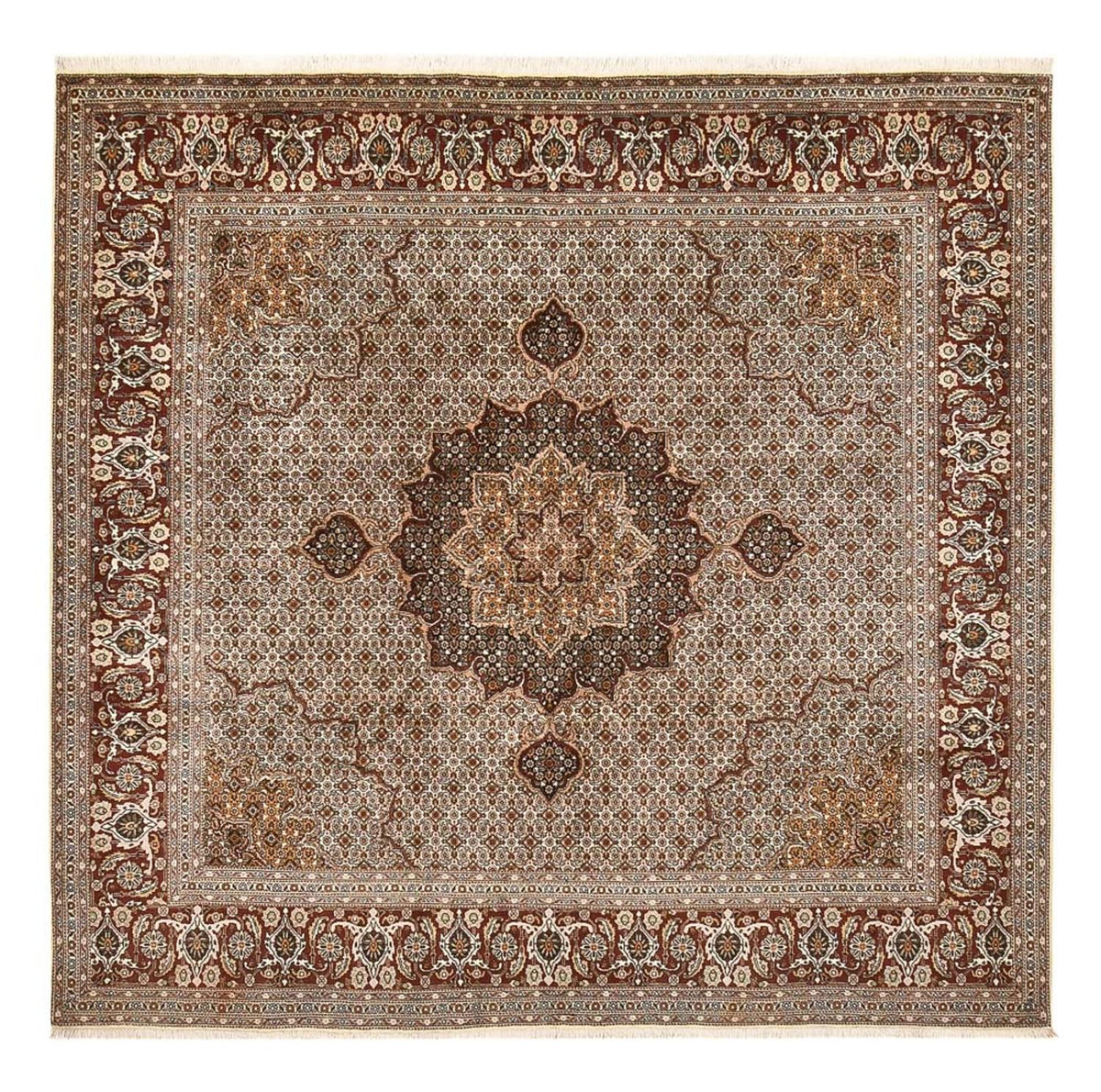 Persisk tæppe - Tabriz - Royal firkantet  - 252 x 247 cm - brun