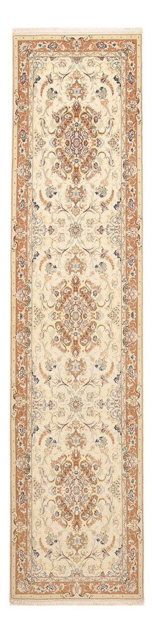 Løber Persisk tæppe - Tabriz - Royal - 372 x 87 cm - beige