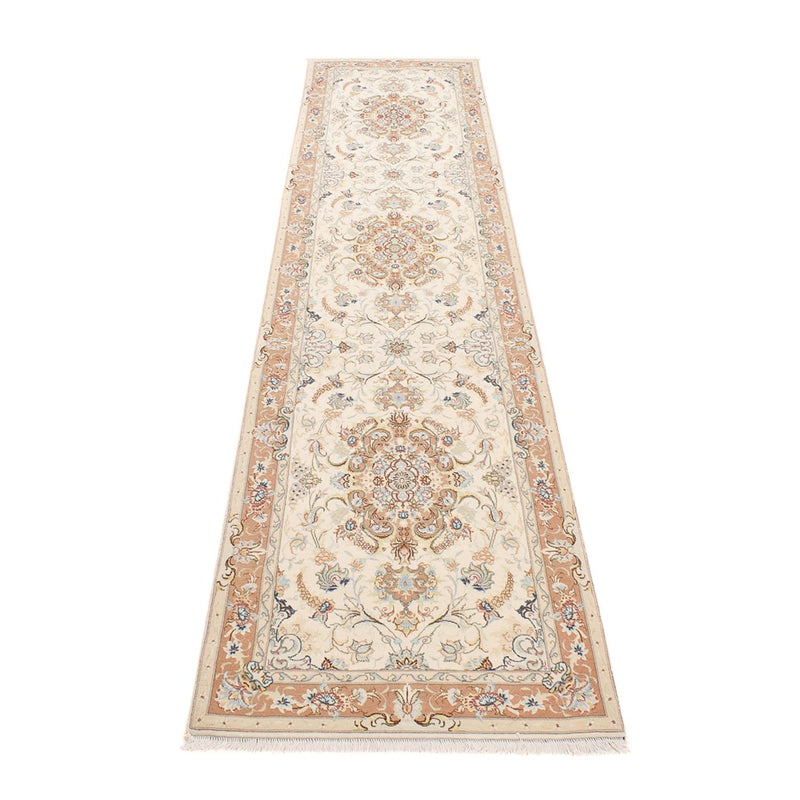 Løber Persisk tæppe - Tabriz - Royal - 372 x 87 cm - beige