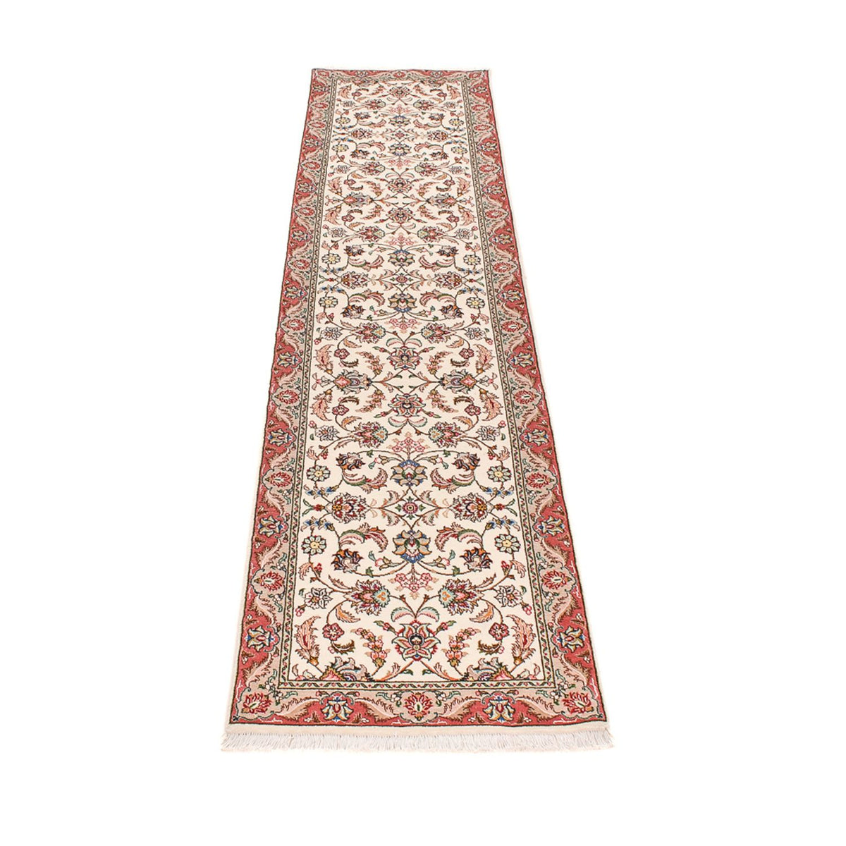 Løber Persisk tæppe - Tabriz - Royal - 301 x 68 cm - beige