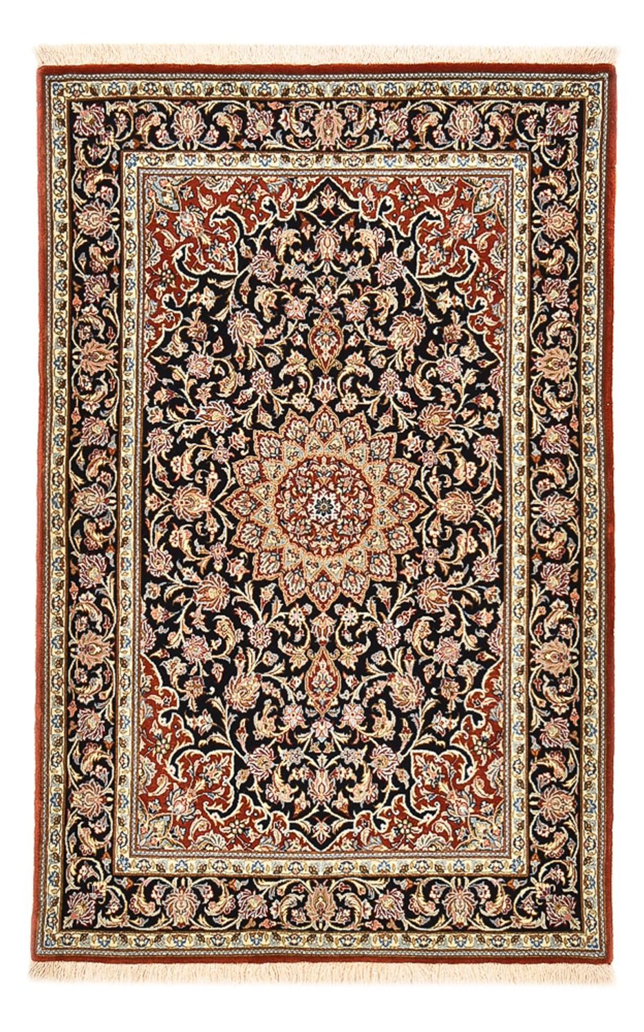 Persisk tæppe - Isfahan - Premium - 158 x 103 cm - mørkeblå