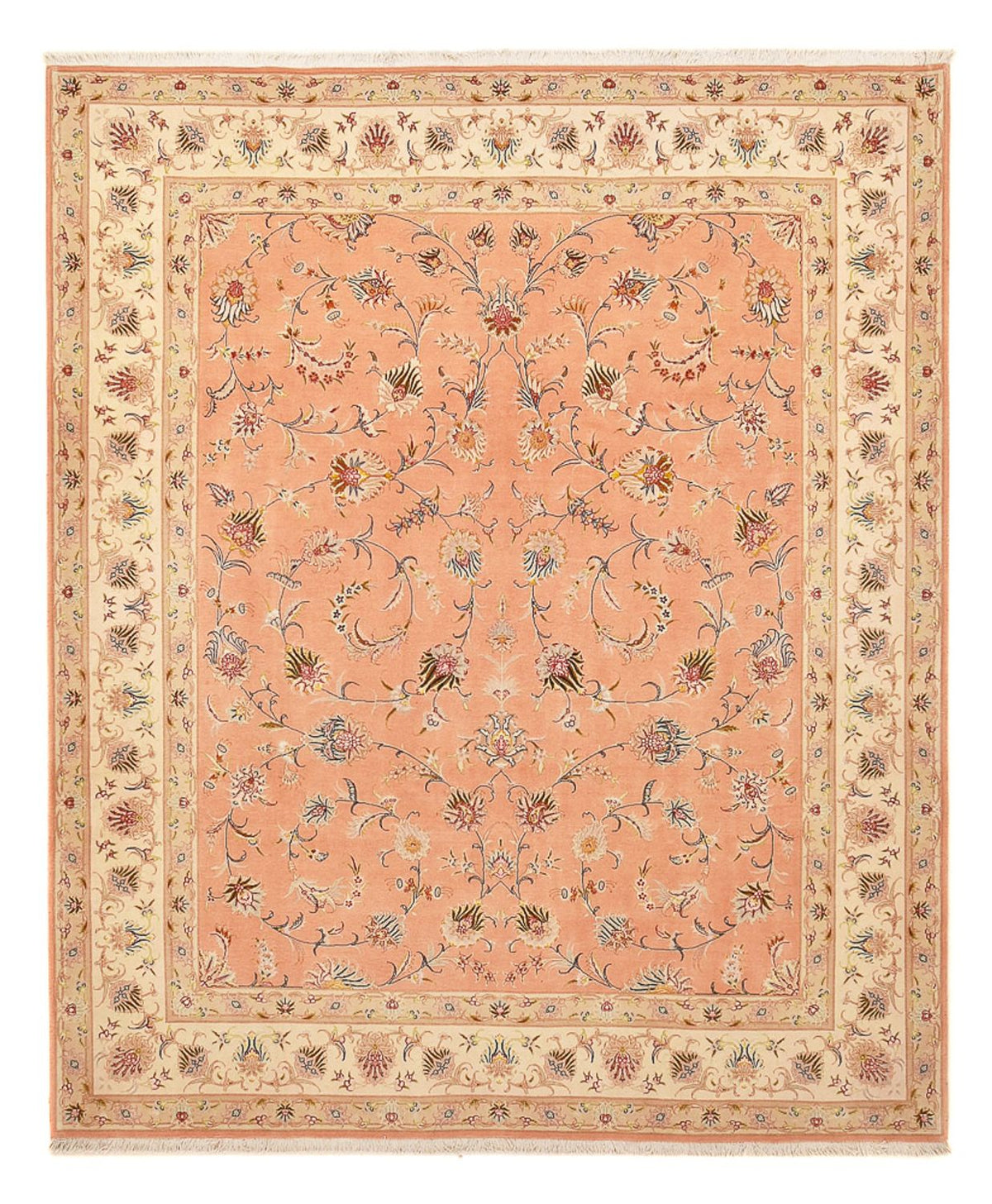 Persisk tæppe - Tabriz - Royal - 305 x 248 cm - lysrød