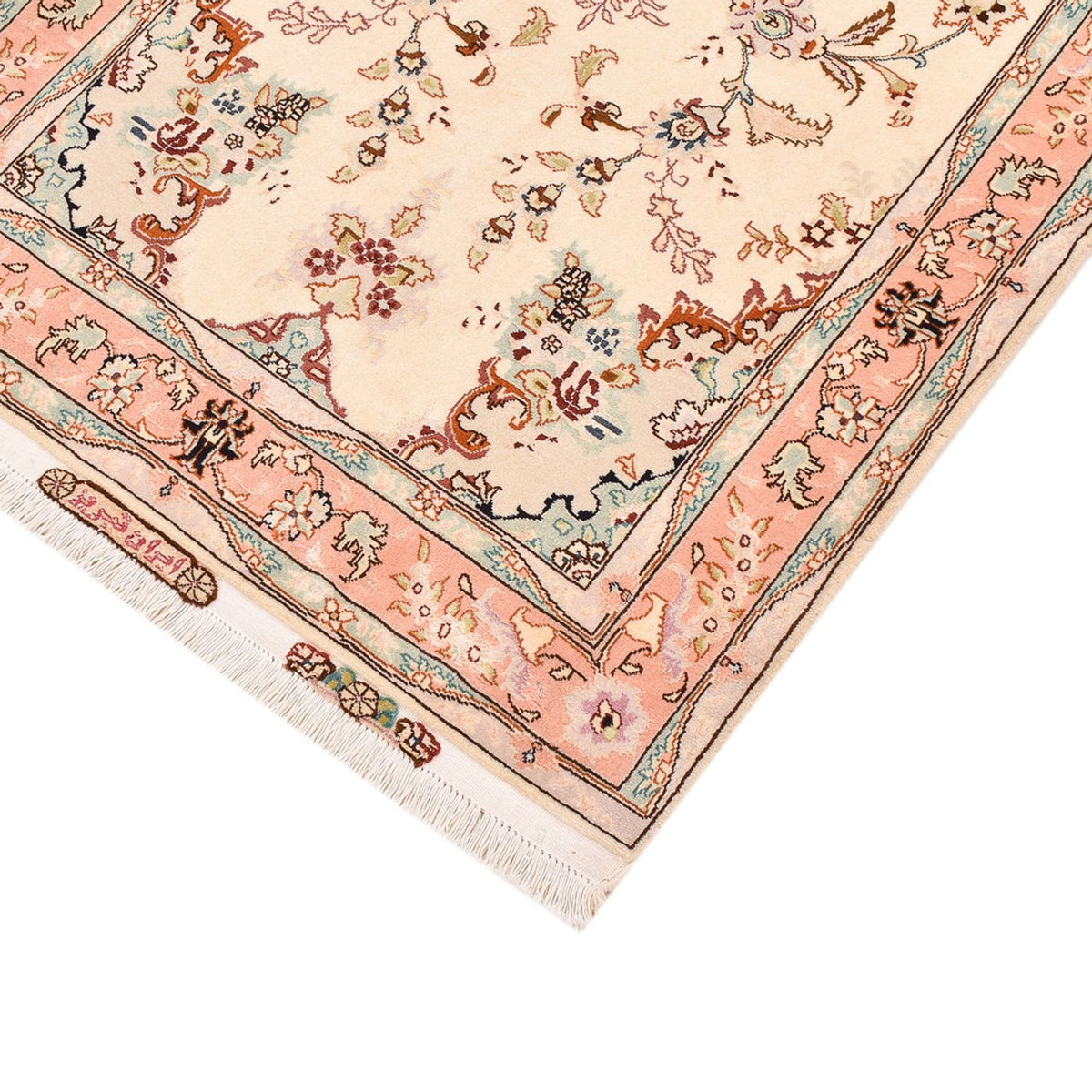 Løber Persisk tæppe - Tabriz - Royal - 210 x 81 cm - beige