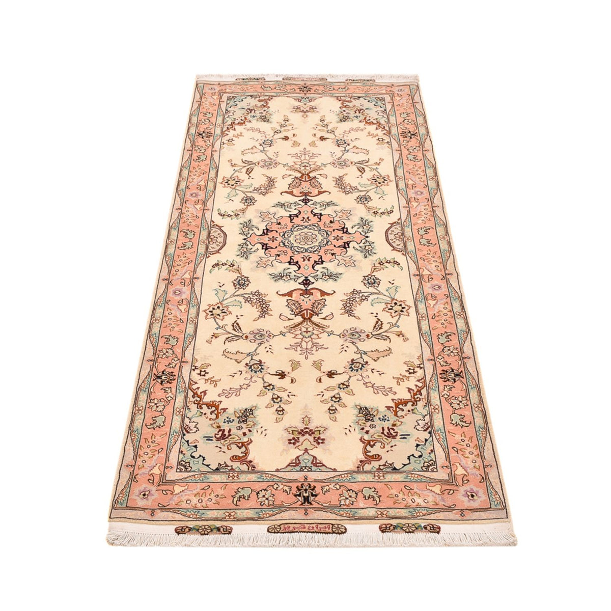 Løber Persisk tæppe - Tabriz - Royal - 210 x 81 cm - beige