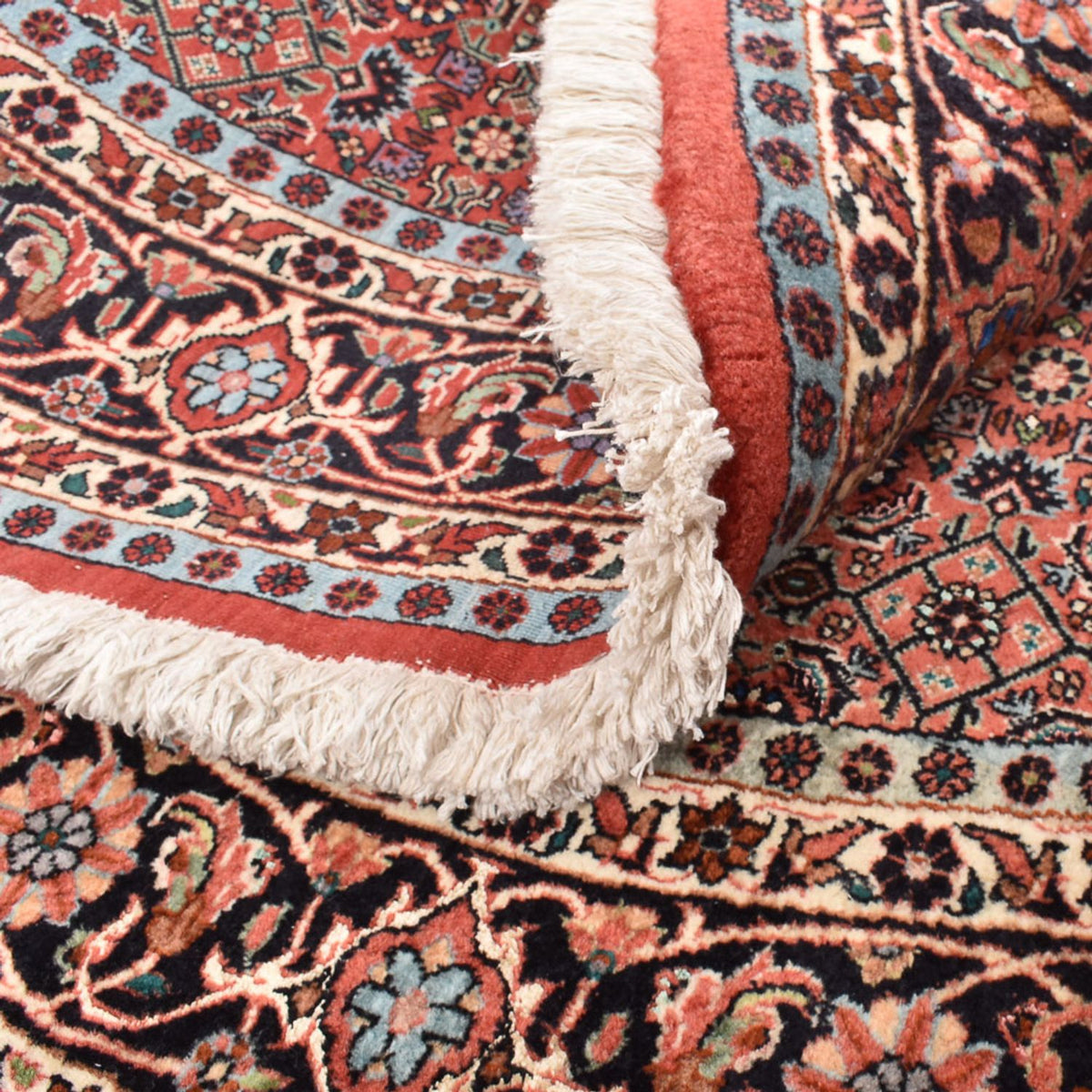 Persisk tæppe - Bijar rundt - 150 x 150 cm - lysrød