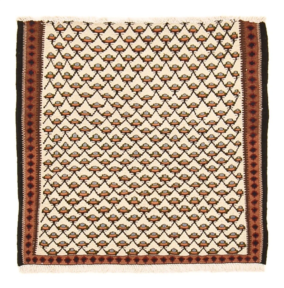 Kelim-tæppe - orientalsk - 88 x 85 cm - creme