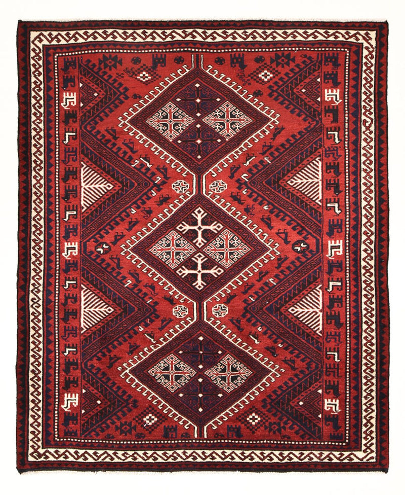 Persisk tæppe - Nomadisk - 260 x 217 cm - bordeaux rød