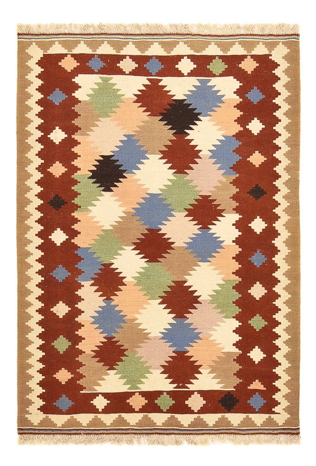 Kelim-tæppe - orientalsk - 146 x 100 cm - flerfarvet