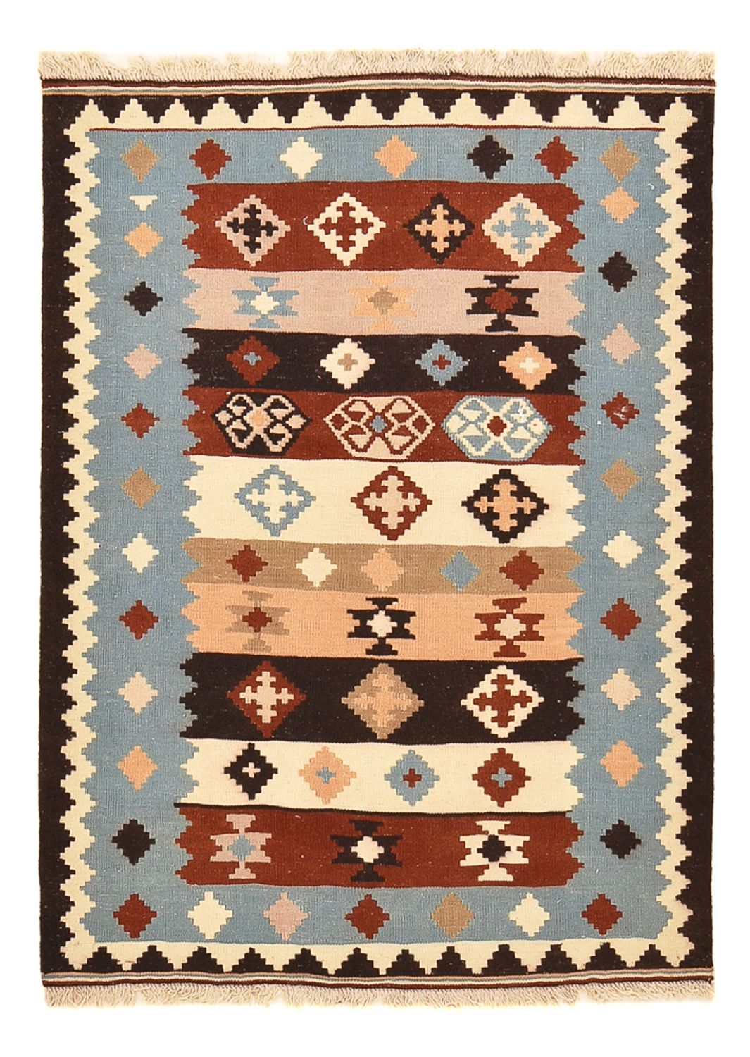 Kelim-tæppe - orientalsk - 142 x 103 cm - flerfarvet