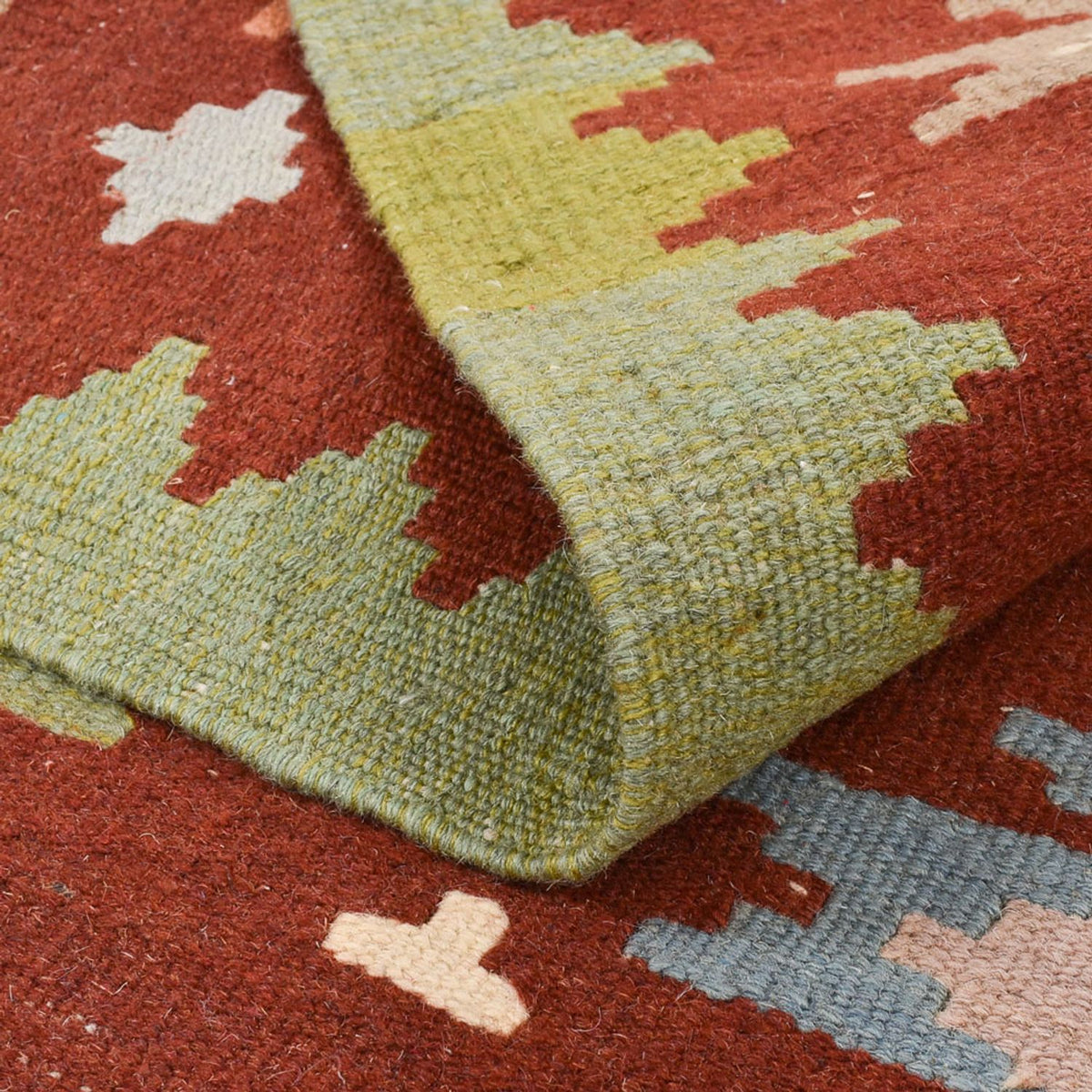 Kelim-tæppe - orientalsk - 132 x 97 cm - flerfarvet