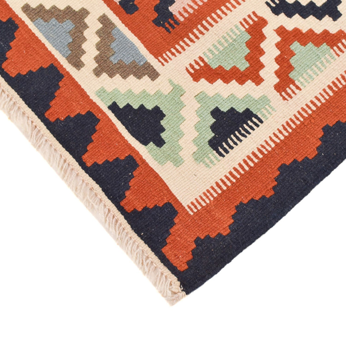 Kelim-tæppe - orientalsk - 142 x 107 cm - flerfarvet