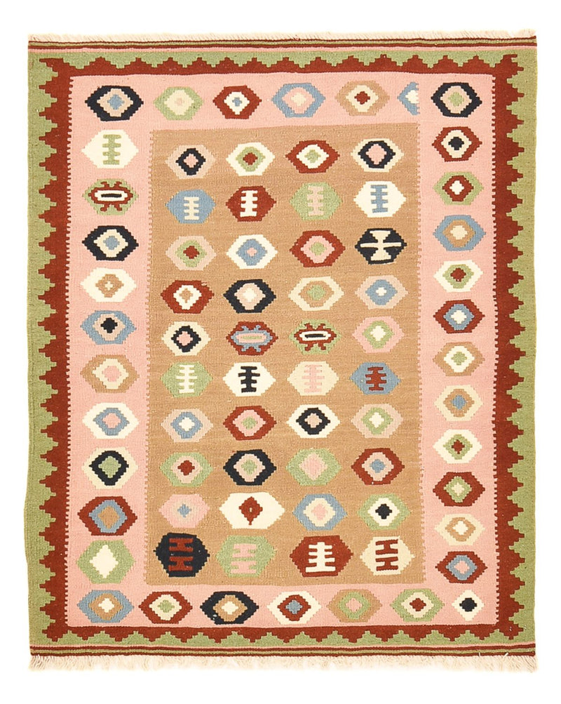 Kelim-tæppe - orientalsk - 138 x 110 cm - flerfarvet