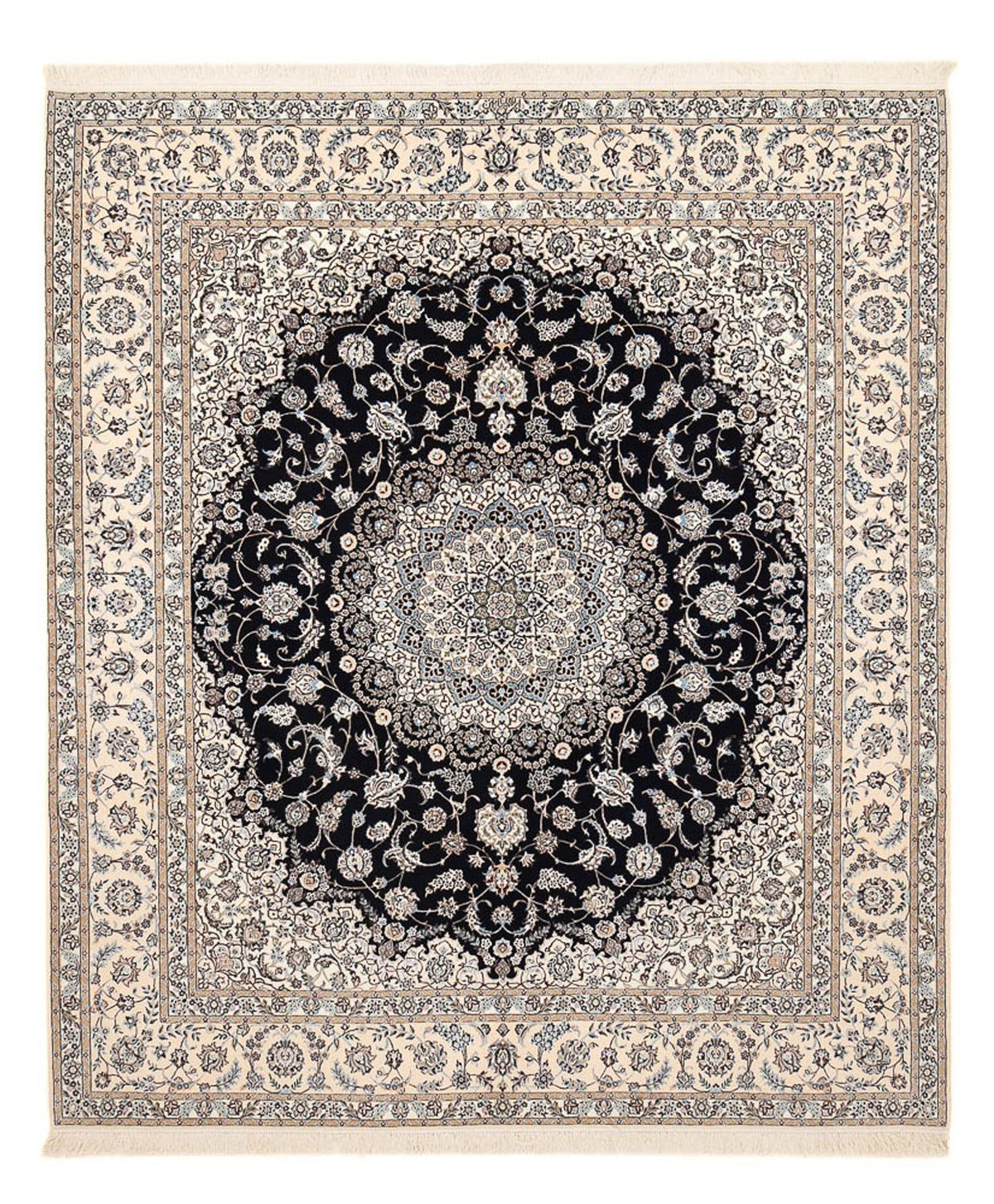 Persisk tæppe - Nain - Premium - 306 x 254 cm - mørkeblå