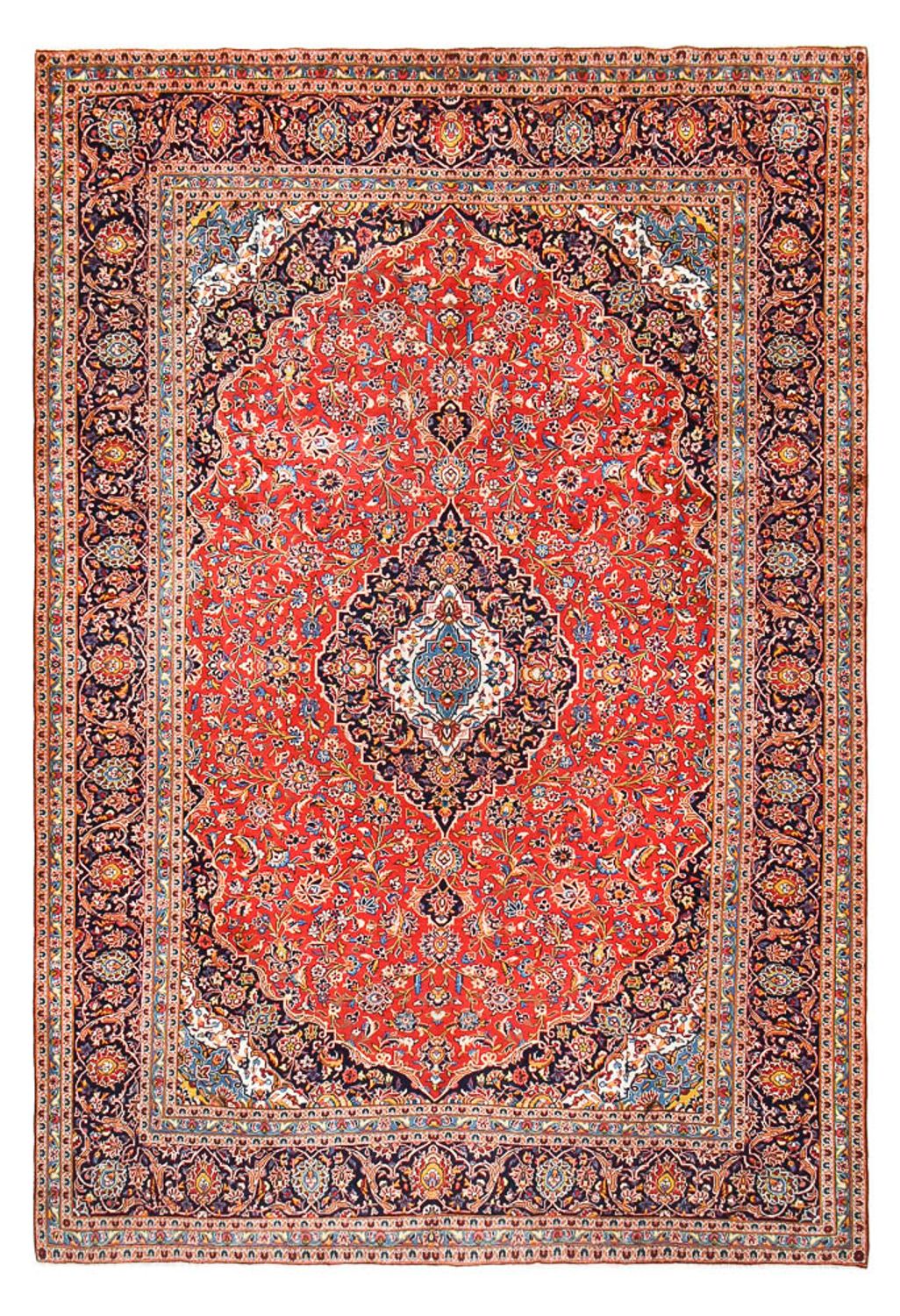Persisk tæppe - Keshan - 422 x 296 cm - rød