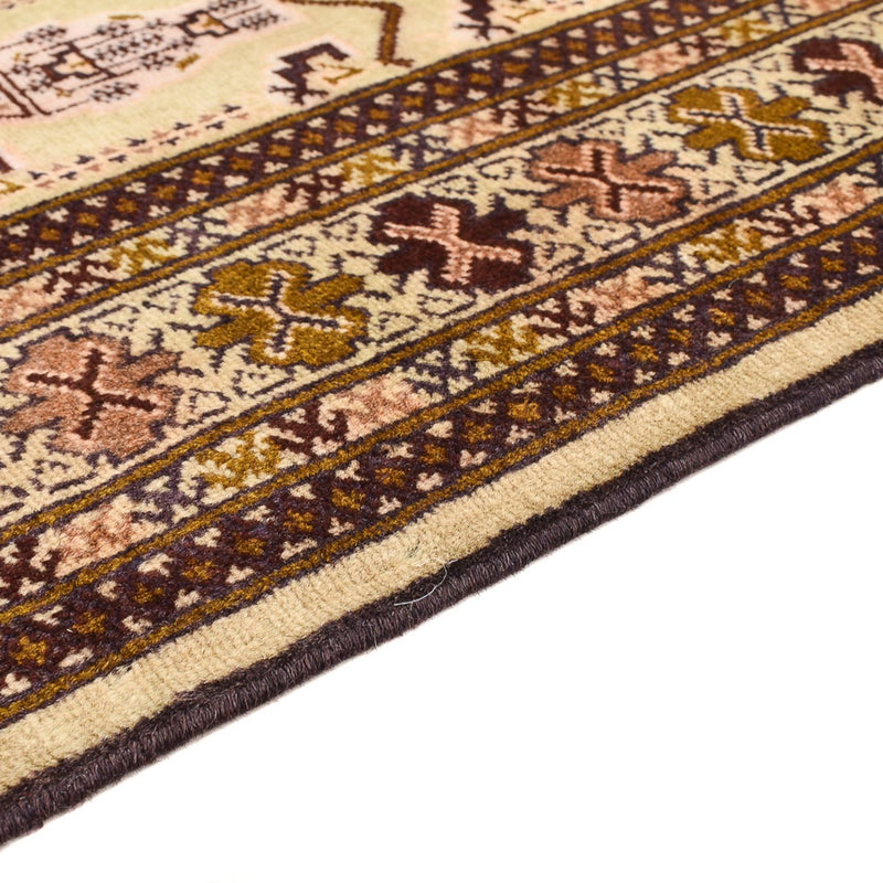 Turkaman-tæppe - 213 x 146 cm - lys beige