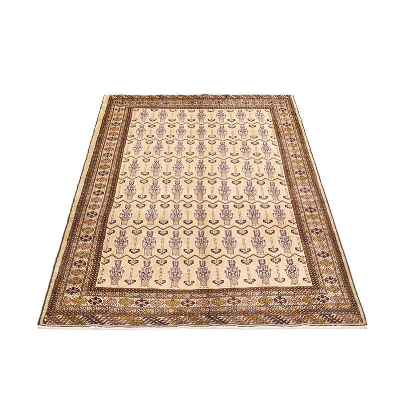 Turkaman-tæppe - 213 x 146 cm - lys beige