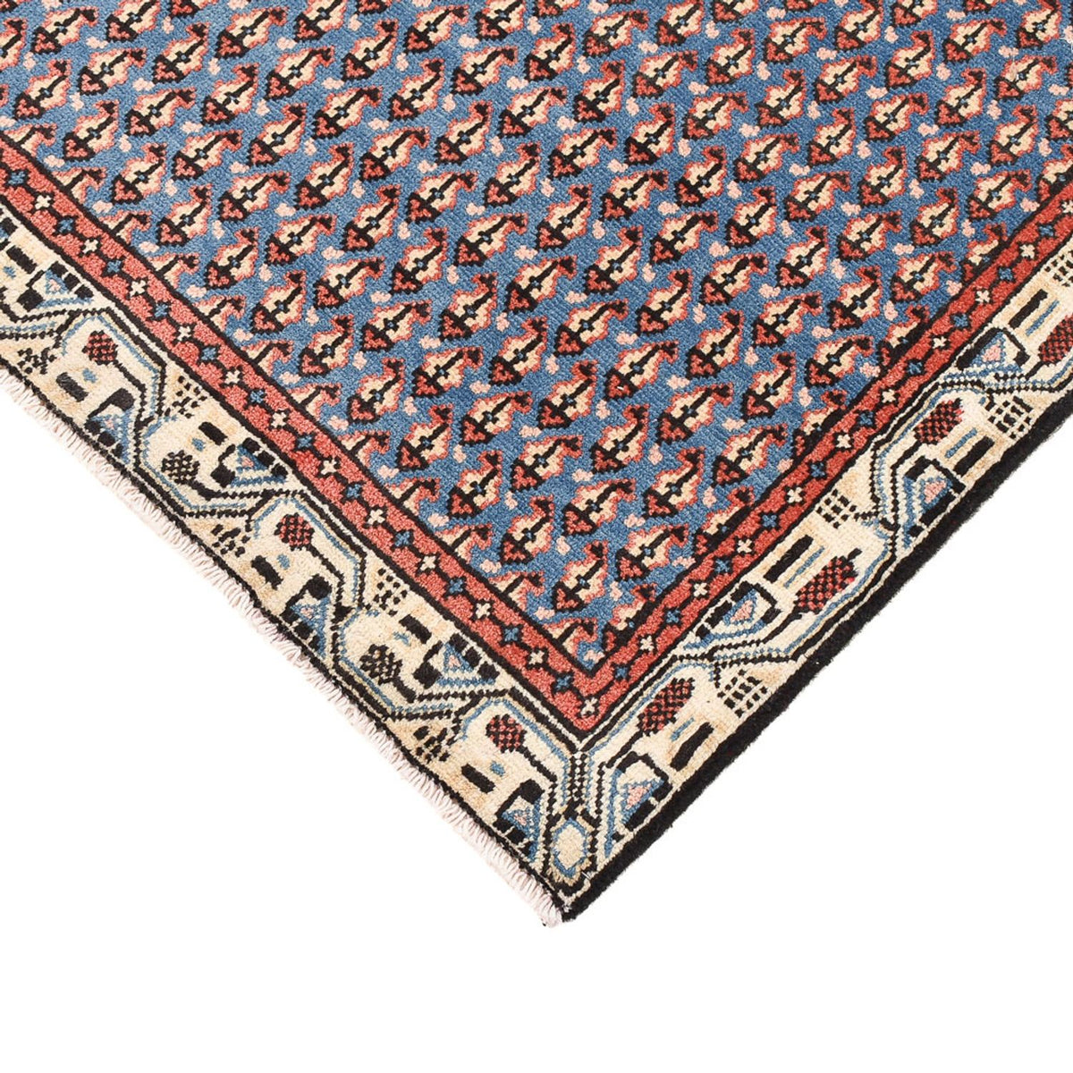 Persisk tæppe - Mir - 145 x 94 cm - havblå