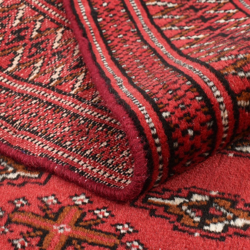 Turkaman-tæppe - 138 x 98 cm - rød