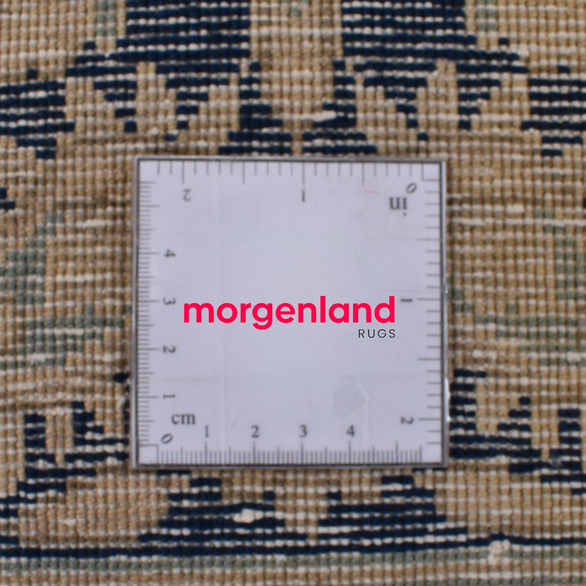 Vintage tæppe - 406 x 292 cm - mørkeblå