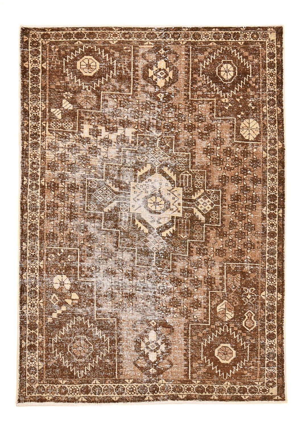 Vintage tæppe - 175 x 122 cm - mørk beige