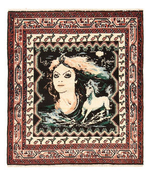 Persisk tæppe - Nomadisk firkantet  - 118 x 101 cm - flerfarvet