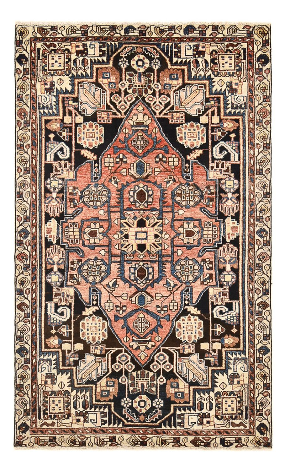 Persisk tæppe - Nomadisk - 207 x 127 cm - lysrød